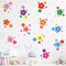 288 Pcs Y2k Cute Flowers Wall Sticker Colorful Floral Wall Decal Vinyl Peel and Stick Preppy Hippie Stickers Aesthetic Wall Flowers Wall Decor for Nursery Bedroom(9.1 x 11.4 Inch,Bright Colors)